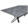 Керамические столы DT655 Стол раскладной Grey stoun, 135-195/80*76, керамич. столеш, основ. металл черный