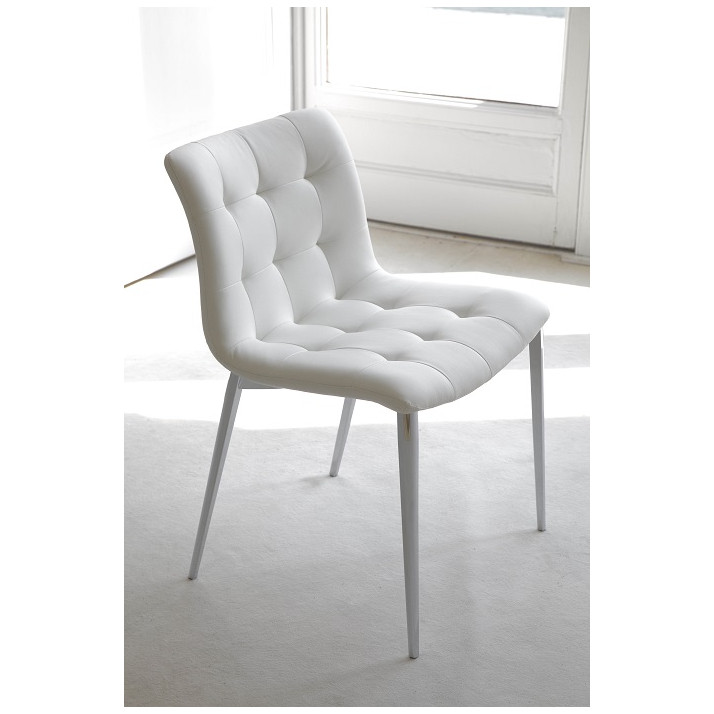 Стулья Стул KUGA 40.38 (G093 хром/ TR505 белый, экокожа)