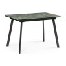 Стеклянные столы Агни 110 королевский мрамор / черный матовый