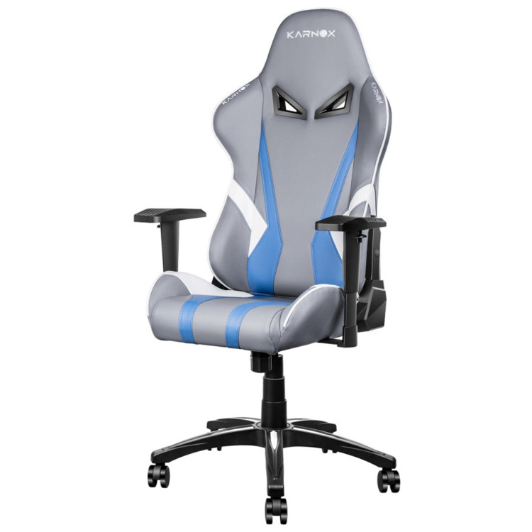 Премиальное игровое кресло KARNOX HERO Genie Edition с тканевой обивкой, серо-синее