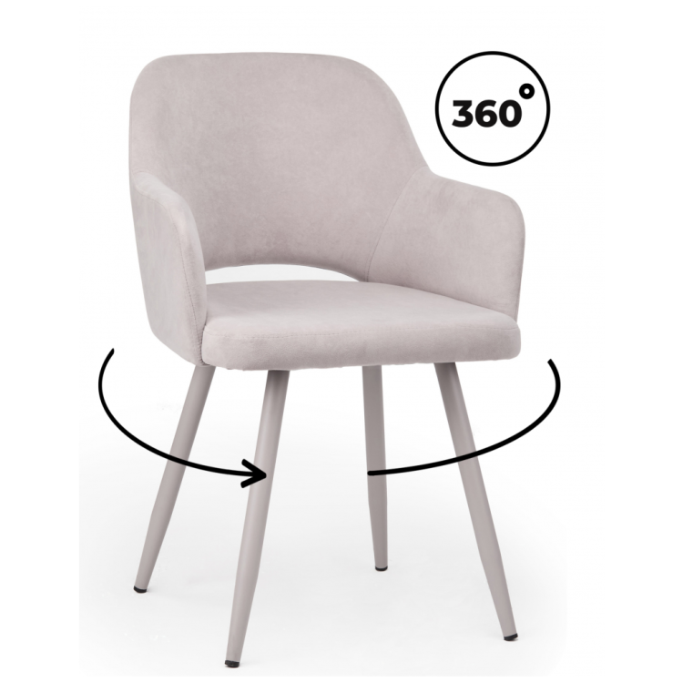 Стулья на металлокаркасе Эолин 360 светло-серый (glory 36) / серый