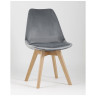 Стулья обеденный FRANKFURT обивка велюр ножки массив бука цвет серый