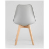 Обеденные стулья FRANKFURT серый, каркас массив бука, спинка качественный пластик, обивка сиденья экокожа