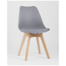 Обеденные стулья FRANKFURT серый, каркас массив бука, спинка качественный пластик, обивка сиденья экокожа