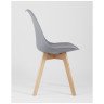 Обеденные стулья FRANKFURT серый, каркас массив бука, спинка качественный пластик, обивка сиденья экокожа