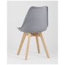 Обеденные стулья FRANKFURT серый, каркас массив бука, спинка качественный пластик, обивка сиденья экокожа