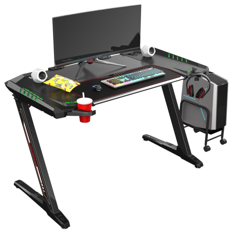 Eureka Z2 c RGB компьютерный стол подсветкой, чёрный