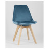 Комплекты из четырех стульев FRANKFURT велюр синий ножки массив бука