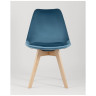 Комплекты из четырех стульев FRANKFURT велюр синий ножки массив бука