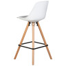 Полубарные стулья Стул полубарный DOBRIN RONNI, ножки светлый бук, белый (ZL-W-02)