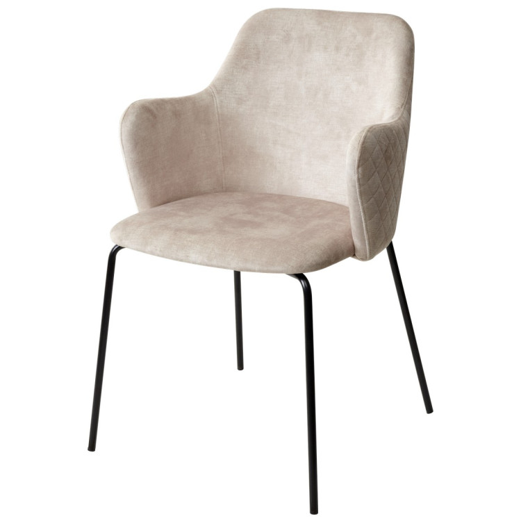 Стулья для гостиной Стул AMARETTO VT5001-1 античный светло-беж., велюр без пальчикового эффекта /черный каркас, М-City