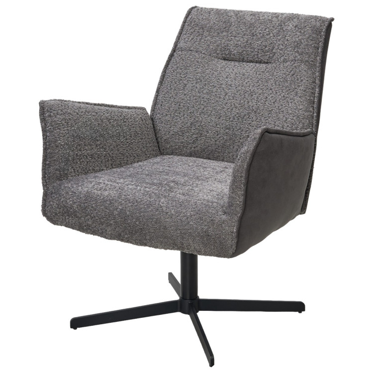 Лаунж-кресла Кресло BELFAST 360 град. XD841-16 Серый, букле/ GINO-457 Серый, ткань/ Черный, ®DISAUR
