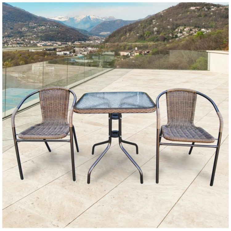Кофейные комплекты Комплект мебели Асоль-2A TLH-037AR3/060SR-60х60 Cappuccino (2+1)