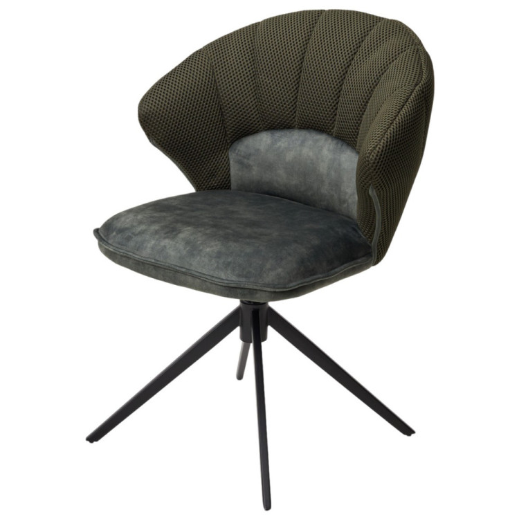 Поворотный стул ASTRA 360 Sonic 77, обивка велюр зеленый, черный каркас, DISAUR