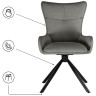 Стулья для гостиной Chicago light gray / black