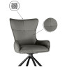 Стулья для гостиной Chicago light gray / black