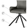 Стулья для гостиной Chicago light gray / black