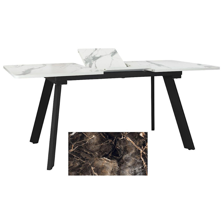 Стеклянные столы Стол LARSEN 138*83+40 Столешница закал стекло, Мрамор 10, каркас черный Стеклянные столы Стол LARSEN 138*83+40 Столешница закал стекло, Мрамор 10, каркас черный