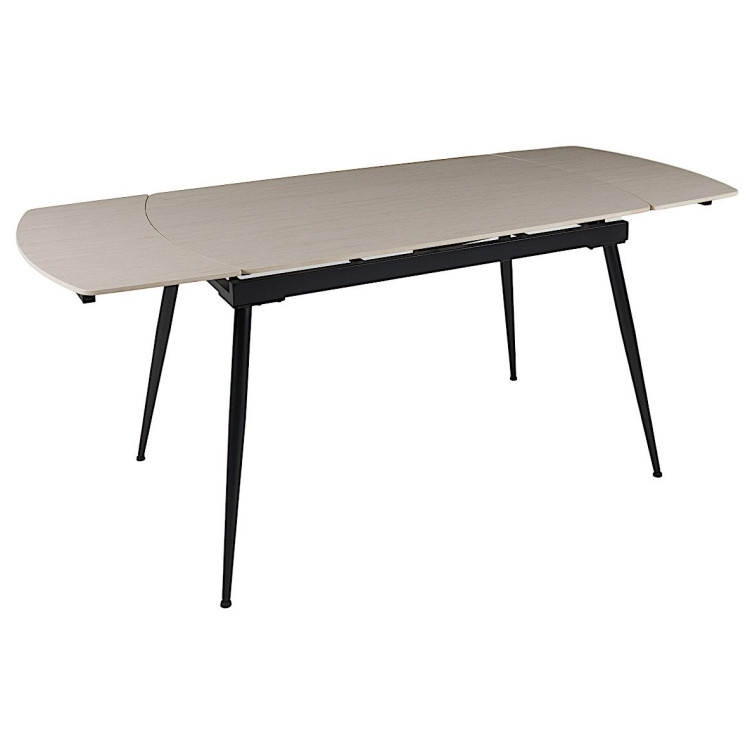 Керамические столы DTM0102CS Стол обед. расклад. SAND MATT 120, керамич. столешница, основ. металл черный