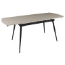 Керамические столы DTM0102CS Стол обед. расклад. SAND MATT 120, керамич. столешница, основ. металл черный