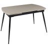 Керамические столы DTM0102CS Стол обед. расклад. SAND MATT 120, керамич. столешница, основ. металл черный