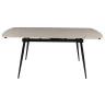Керамические столы DTM0102CS Стол обед. расклад. SAND MATT 120, керамич. столешница, основ. металл черный