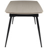 Керамические столы DTM0102CS Стол обед. расклад. SAND MATT 120, керамич. столешница, основ. металл черный