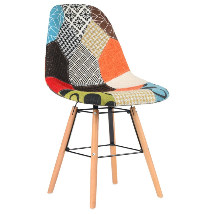 Стулья GH8078 Стул мягкий, пэчворк ОРАНЖЕВЫЙ Н ткань, каркас бук