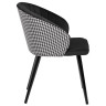 PAOLA стул с обивкой тканью велюр с жаккардом, цвет черный / каркас черный