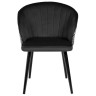 PAOLA стул с обивкой тканью велюр с жаккардом, цвет черный / каркас черный