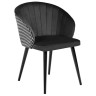 PAOLA стул с обивкой тканью велюр с жаккардом, цвет черный / каркас черный