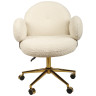 Обеденные стулья Кресло офисное Клауд-2 DR-1252-A-OF, 65х63х89, ткань букле белый/золотые ноги