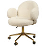 Обеденные стулья Кресло офисное Клауд-2 DR-1252-A-OF, 65х63х89, ткань букле белый/золотые ноги