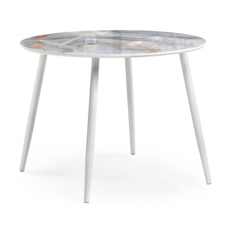 Стеклянные столы Кловис кианит / белый