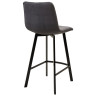 Стулья Полубарный стул CHILLI-QB SQUARE серый #27, велюр/ черный каркас (H=66cm) М-City