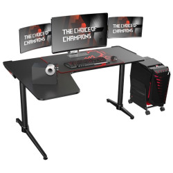 дорогие игровые столы. Стол для компьютера (для геймеров) Eureka L60, чёрный Игровой компьютерный стол