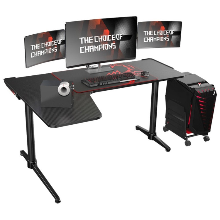 Игровые столы Стол для компьютера (для геймеров) Eureka L60, чёрный