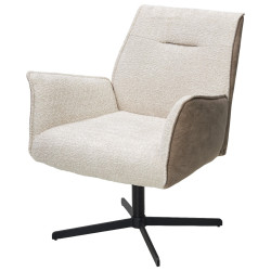 Кресло BELFAST 360 град. XD841-02 Бежевый, букле/ GINO-101 Бежевый, ткань/ Черный, ®DISAUR
