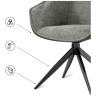Стулья на металлокаркасе Kansas gray / graphite gray / black