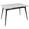 Керамические столы DTM0101CS Стол обед. расклад. WHITE MARBLE MATT 120, керамич. столешница, основ. металл черный