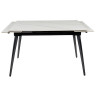 Керамические столы DTM0101CS Стол обед. расклад. WHITE MARBLE MATT 120, керамич. столешница, основ. металл черный
