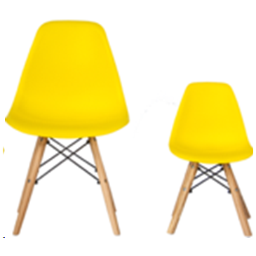 Стулья GH802 Стул пластиковый, ЖЕЛТЫЙ, каркас бук