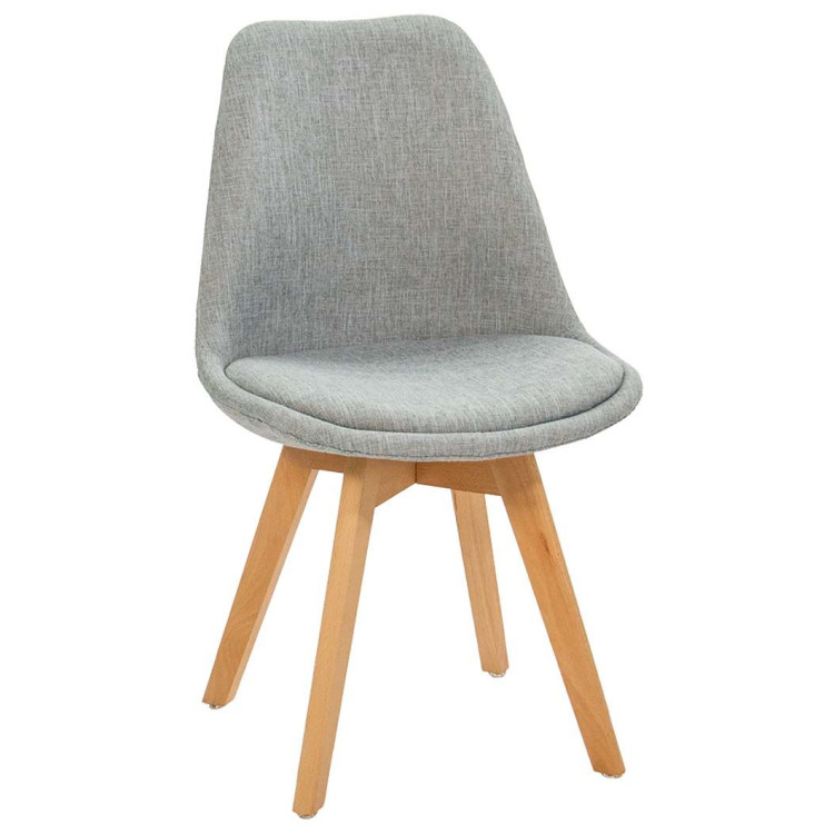 Стулья GH608/DC608 Стул пластиковый мягкий, СЕРЫЙ#62-38 велюр, каркас бук