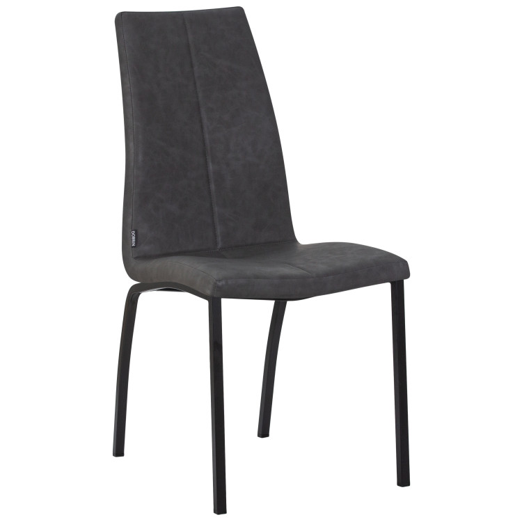Стулья Стул обеденный DOBRIN MARK, черные ножки, серая антрацитовая винтажная экокожа (RU-08)