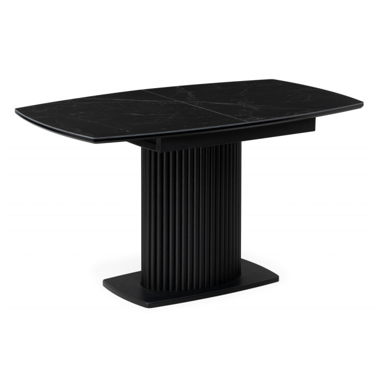 ФЕСТЕР 140 стол с керамической столешницей, цвет черный мрамор (shakespeare black) / черный