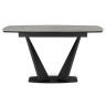 Стол обеденный ВЕЙЛ 160 с керамической столешницей, цвет серый мрамор (larka grey) на металлическом каркасе черного цвета