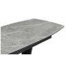 Стол обеденный ВЕЙЛ 160 с керамической столешницей, цвет серый мрамор (larka grey) на металлическом каркасе черного цвета