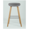 Барные стулья Libra серый, пластик, ножки под натуральное дерево