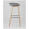 Барные стулья Libra серый, пластик, ножки под натуральное дерево