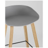 Барные стулья Libra серый, пластик, ножки под натуральное дерево